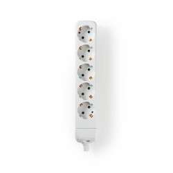 Extension socket - Protective Contact - 5-Way - White - Without cable