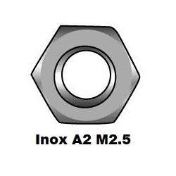Hexagon nut DIN 934 Inox A2 M2.5