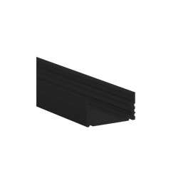 Surface aluminum profile + opaque sliding diffuser for LED strip 8.6x17mm - black - 2 meters