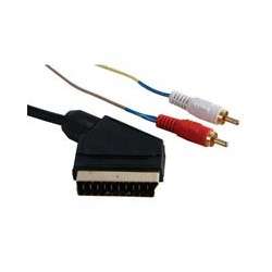 AUDIO/VIDEO CABLE - SCART MALE TO 2 x RCA MALE, 3m 