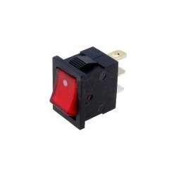 Mini rocker switch 2 stable positions - ON-OFF - 250VAC 3A (3 pins) - Bright Red
