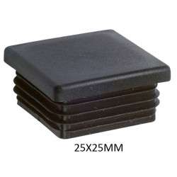 Square inner cap 25X25MM PVC Black