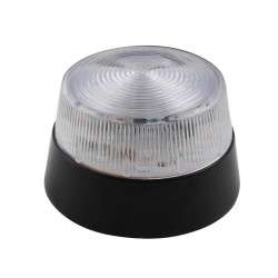 LED FLASHING LIGHT - CLEAR - 12 VDC - ø 77 mm 