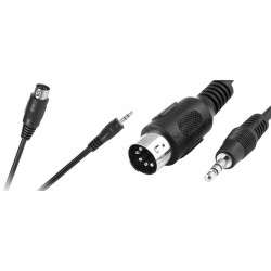 DIN 5 pin male cable - male jack3.5mm - stereo - 1.2m