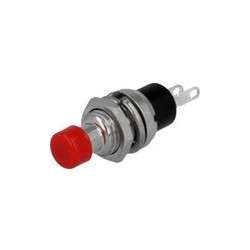 Button pressure switch unipolar SPST OFF- (ON) red 250VAC 1A