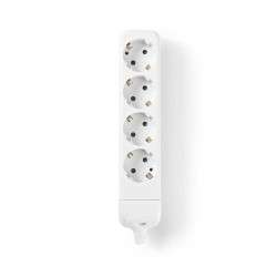 Extension socket - Protective Contact - 4-Way - White - Without cable