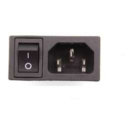 IEC 320 / C14 plug (male) 3pin 10A panel with switch