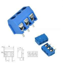 3-terminal block with chassis screw - blue