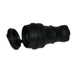 Schuko female rubber plug with cover 2P + T 16A 250V IP44