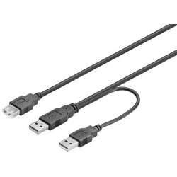 Dual USB to USB Female Cable