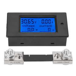 6.5..100V 100A DC 4-in-1 digital panel meter with shunt