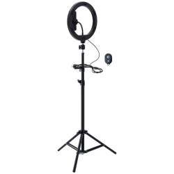 Tripod Stand (180 cm) COOL LED Light Ring + Bluetooth Remote 