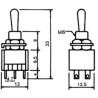 Toggle switch 3 positions - ON-OFF-ON - 250VAC 3A (6-pin) 