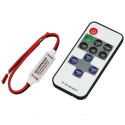 Mini controlador para fitas de LED monocolor 5-24V DC com comando