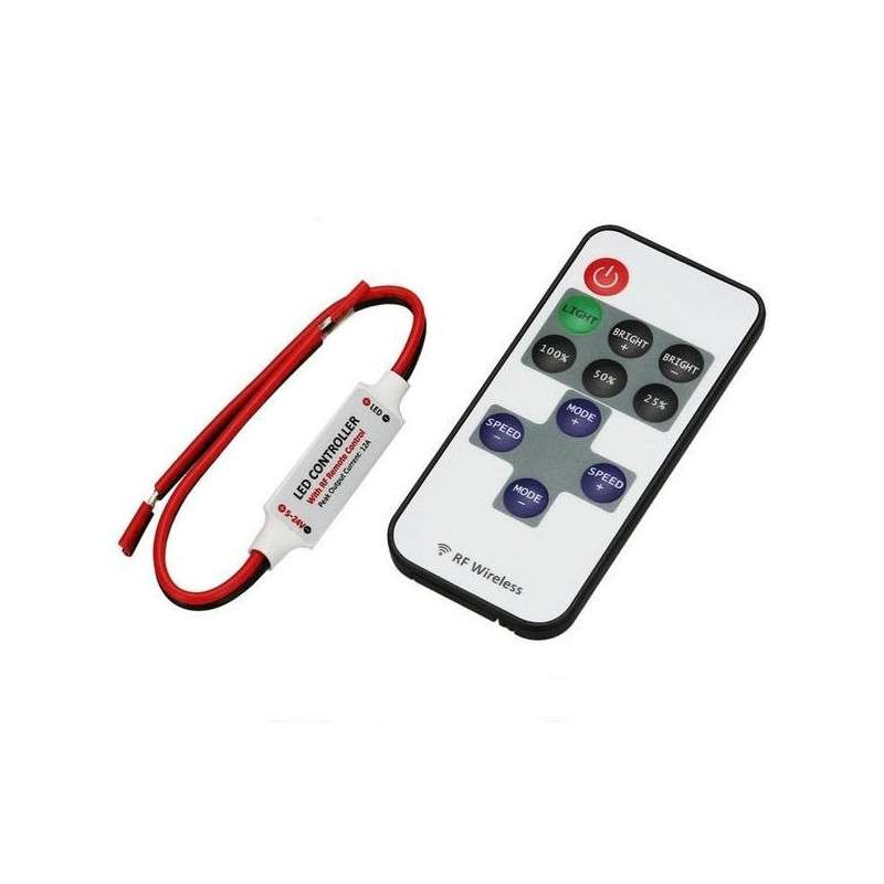 Mini controller for 5-24V DC monocolor LED strips with command