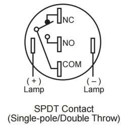 Botão de pressão 24VDC, 16mm, quadrado com luz vermenha - LA16F