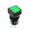 24VDC push button, 16mm, square with green light - AL16-M