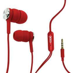 3.5 mm COOL Bali Stereo Headphones With Micro Red 