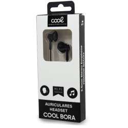 Auriculares 3,5 mm COOL Bora Stereo Con Micro Negro