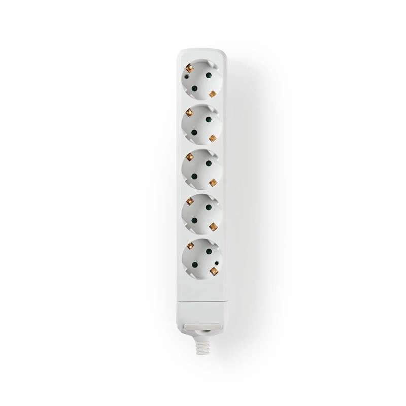 Extension socket - Protective Contact - 5-Way - White - Without cable