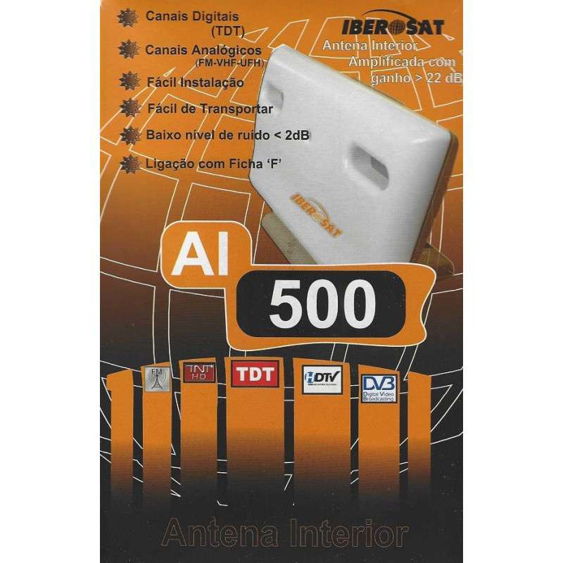 Antena TV Terrestre amplificada TDT IBEROSAT - AI-500