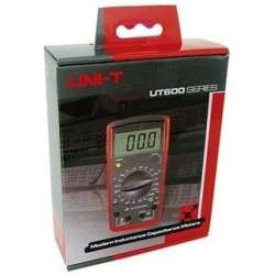 Capacímetro, medidor de inductancia y ohmímetro (600µF 20H 2000MΩ hFE) - Uni-T UT603