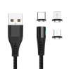 Cable USB Magnético 3 en 1 Lightning + USB-C + micro-USB - Carga Rápida 2A - Maxlife MXUC-02