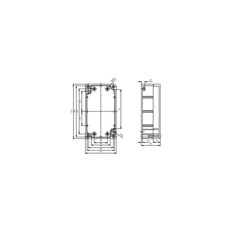 CAJA ESTANCA LISA IP65 220X170X80MM CON TAPA DE TORNILLO