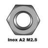 Hexagon nut DIN 934 Inox A2 M2.5