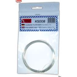 Solid core silver plated copper wire Ø 0.8 mm 7m