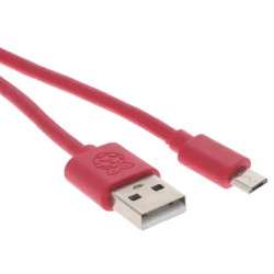 Official Raspberry Pi USB Type-A to Micro-USB Cable - Red 1m - Raspberry Pi SC0557