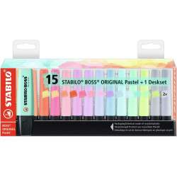 Stabilo Boss 70 Pastel Pack of 15 Fluorescent Markers - Assorted Colors