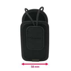 Universal cover with clip in fabric and black color. compact size.