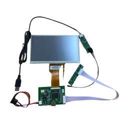 Monitor TFT LCD Tactil 7" + Placa de Control HDMI, para Raspberry Pi