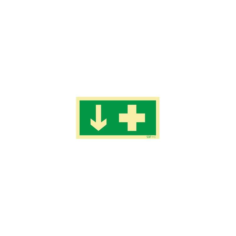 First aid photoluminescent sign board (Pharmacy) - 200x100mm