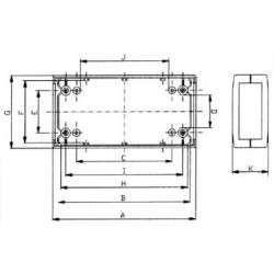 CAJA DE PROYECTO MOLDEADA - GRIS OSCURO - 150 x 80 x 45 mm