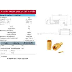 RP-SMA male - crimping - for RG58