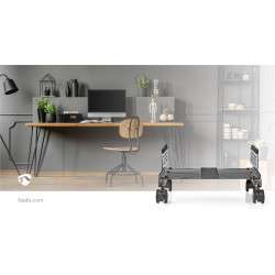 Adjustable Metal PC Stand with 4 Wheels - NEDIS