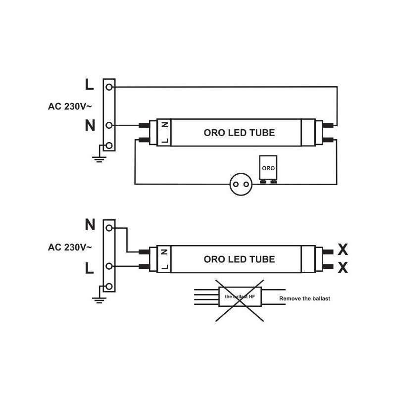 One Side Led LED Tube T8 60cm 230VAC 9W 6500K- LED POL ORO-T8-60-BASIC-9W-CW-III
