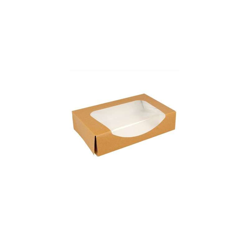 Caja Cartón Kraft con Ventana 20x12x4,5cm 50un