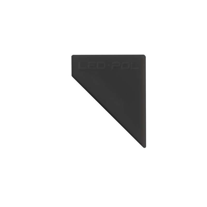 Topo direito para perfil de alumínio de canto - preto - LED POL