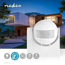 Sensor de movimiento infrarrojo ajustable 180º - IP44 - Nedis