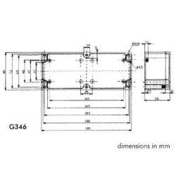 CAIXA ABS SELADA - CINZA ESCURO - 195 x 80 x 55 mm