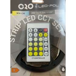 Kit de fita LED CCT (3000..6000K)  5W/m 2500lm com comando  IP20 - rolo de 5.0m - LED POL ORO-STRIP-600L-SMD-NWD-CCT-SET
