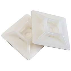 Base adhesiva blanca 30 x 30 mm para brida de 5 mm (20 uds)