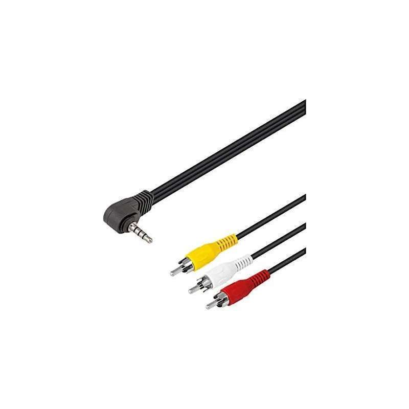 3.5mm 4P Male Jack Cable - 3x RCA Video + 2 Audio 1.5m