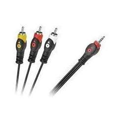 3.5mm 4P Male Jack Cable - 3x RCA Video + 2 Audio 1.5m for camcorders