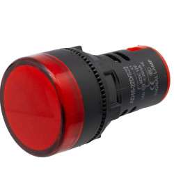 Indicador LED rojo 25 mm, 220 V 
