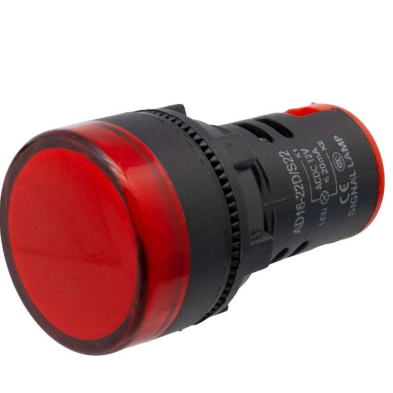 Indicador LED rojo 25 mm, 220 V 