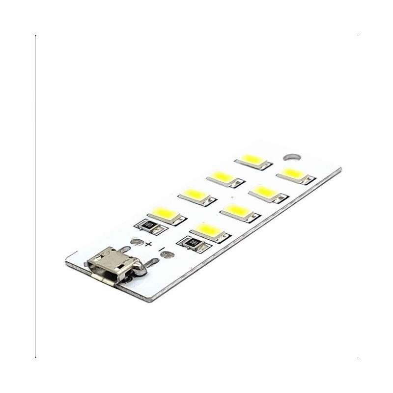 Modulo placa 8 Led por micro USB o soldable 5VDC